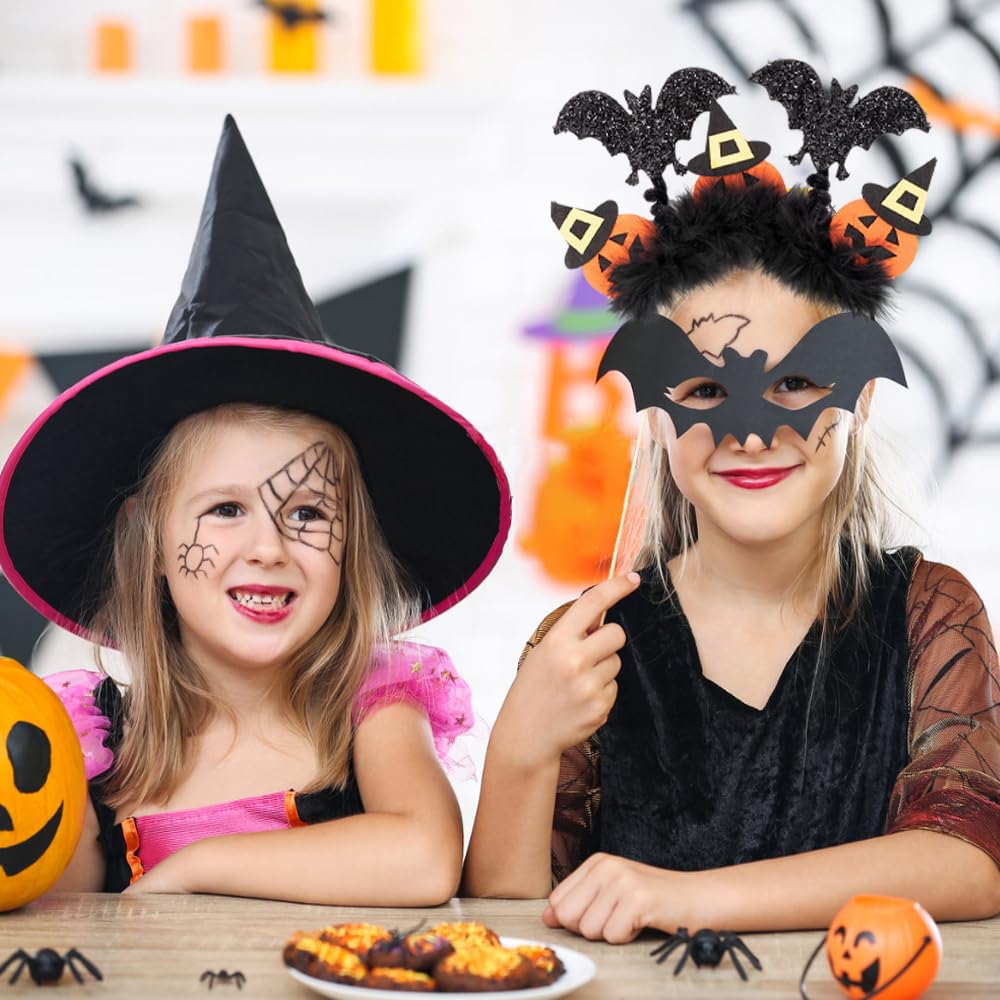 Quaverro Halloween Headband, Black Glitter Bat Headband, Pumpkin Headbad, Halloween Fancy Dress Costume Accessories, For Unisex - Image 4
