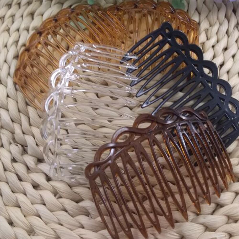 yueXinCh 8 Pcs Decorative Hair Accessories for Women Girls - Tortoise & French Comb with 11 Teeth for Ladies - Image 3