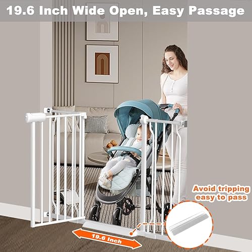 Miniatura 6 de Fairy Baby Puertas extra anchas para bebés de 71.7 a 76.3 pulgadas, puertas de seguridad infantil con cierre automático para escaleras, barandillas,