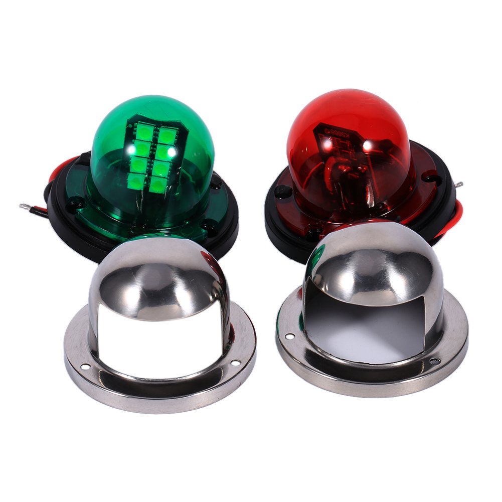 DC 12V Marine Boat Yacht Light, LED Bow Boat Navigation Lights Sailing Lamp for Marine Boat Yacht, Red and Green, 2 Pack