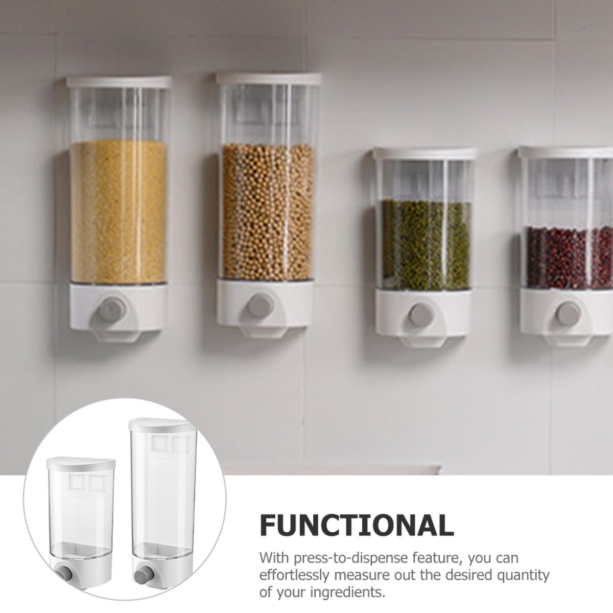 Healeved Botes de Almacenamiento de Cocina 2 Piezas Abs 1, 5l y 1l