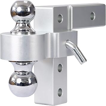 Alu Adjustable Trailer Drop Hitch,2inch Receiver,6 inch Adjustable 6 inch Adjustable