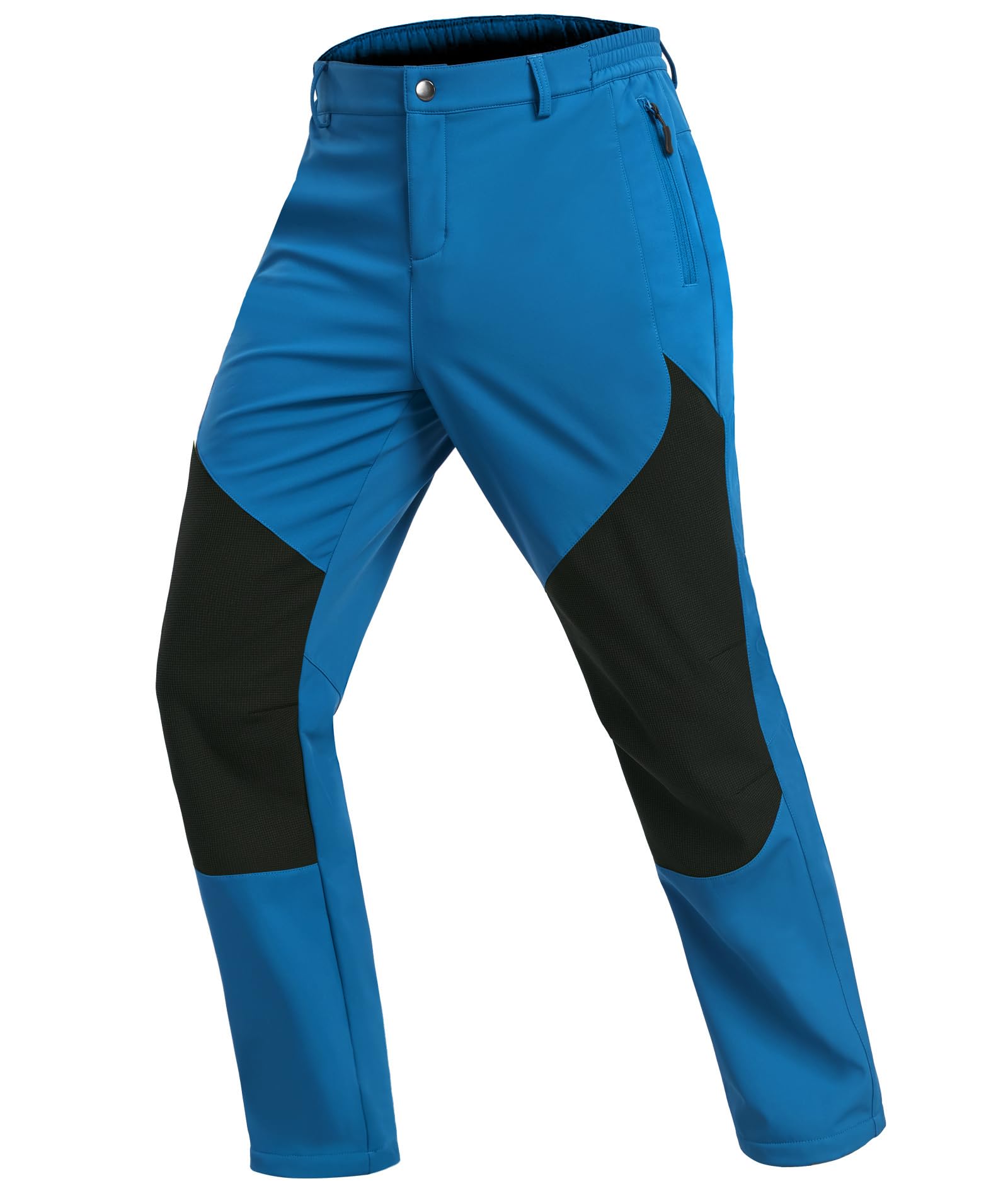 Djtnzdm Pantaloni da Lavoro Uomo Invernali Pantaloni Trekking Antipioggia Impermeabili Termici Pantaloni Neve Sci Snowboard Caldo Antivento Tasca con Cerniera (Loose Fit)