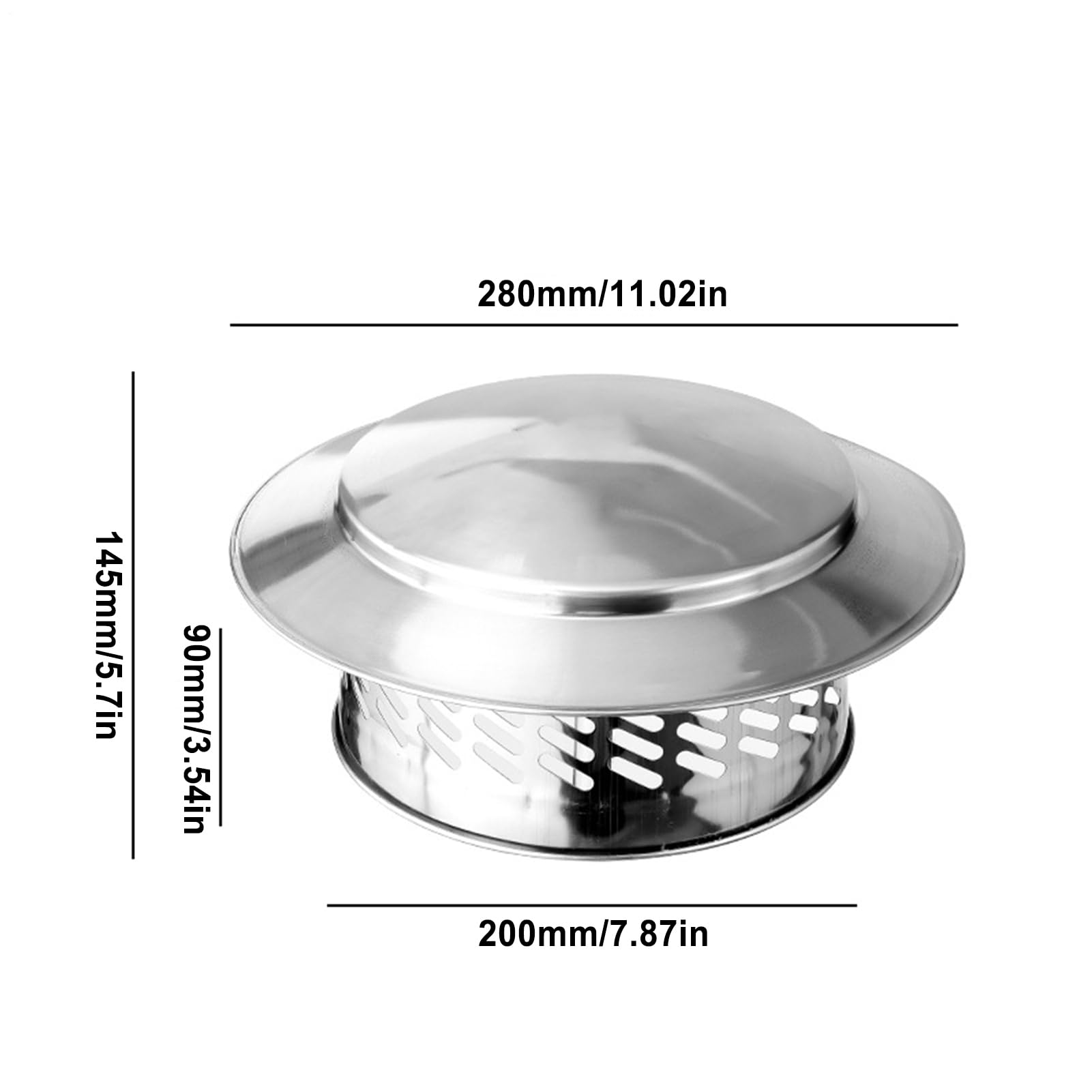 Sombrero De Lluvia De Techo De 200 MM De Acero Inoxidable 304, Cubierta De Chimenea, Capucha De Ventilación, Sombreros De Chimenea Tapón De Escape Para Aislamiento, Tapón De Chimenea, Tubo De