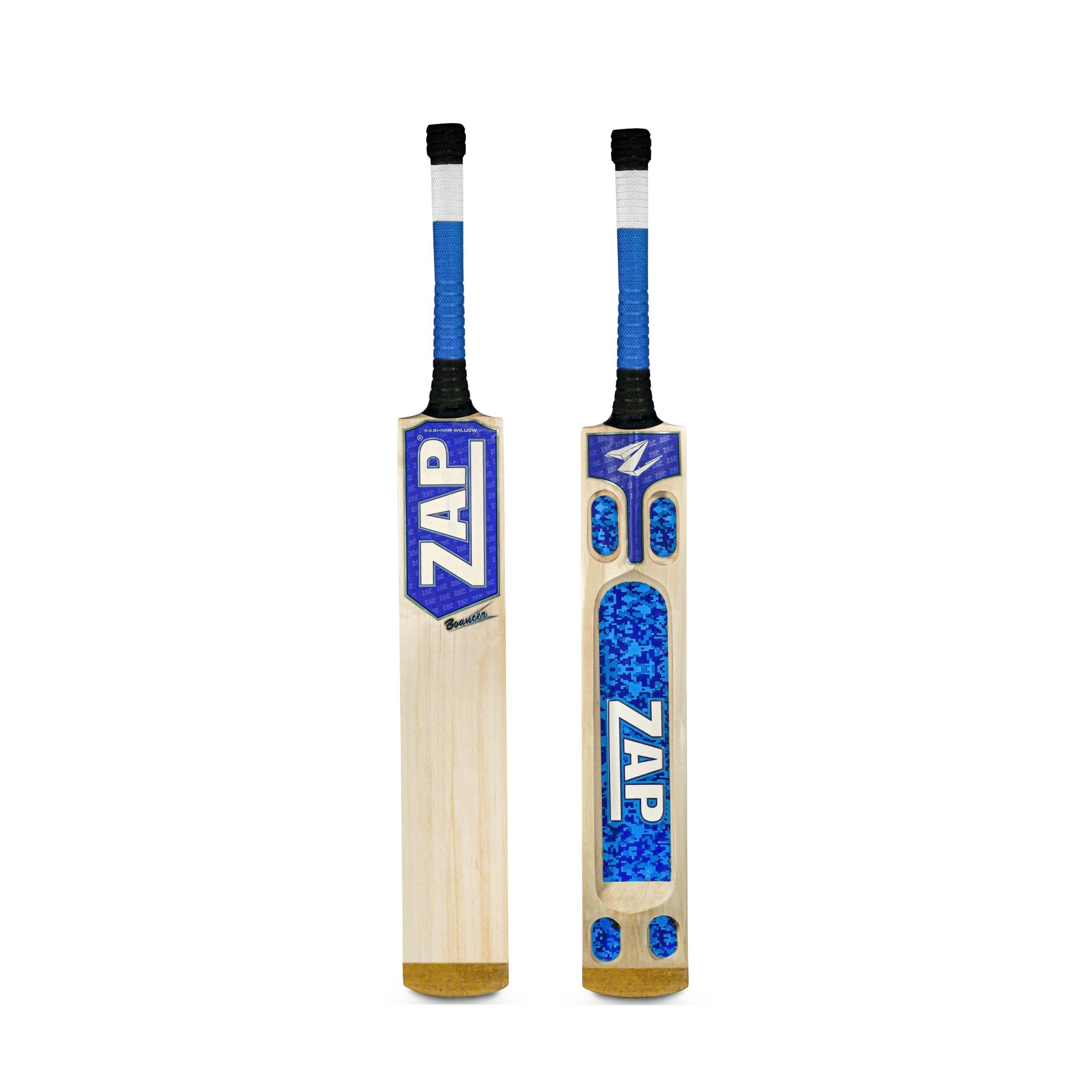 ZAP Bouncer Kashmir Willow Scoop Tennis Cricket Bat (35 Inches, Full Size SH) | 5 Scoop Design | Lightweight & Well Balanced | Ideal for Soft and Hard Tennis Ball | Tournament-Ready Tennis Bat