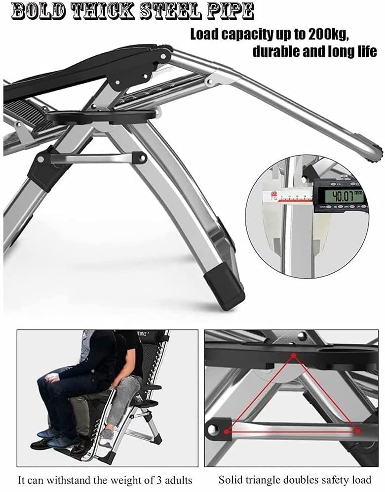Fauteuil inclinable pliant zero gravity avec inclinaison réglable multiposition - 5