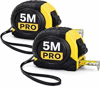 Flexómetro profissional de 5 metros, conjunto de 2 fitas métricas retráteis, metro de medição resistente e preciso