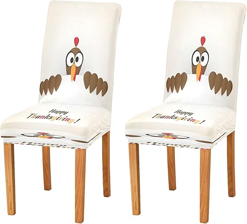 ALAZA Stretch Chair Cover Slipcover, Happy Thanksgiving Day Turkey Super Soft Slipcover Machine Washable for Living Room, Wedding, Banquet