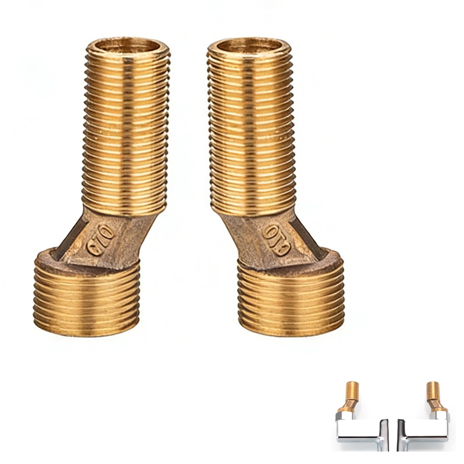 Conector Masculino de Latón para Baño Ducha con Brazo Giratorio Ajustable y Reductor Excéntrico - Adaptación de la Distancia de Mezclador de 1/2 a 3/4 Pulgadas, Anticorrosión y Fácil Instalación