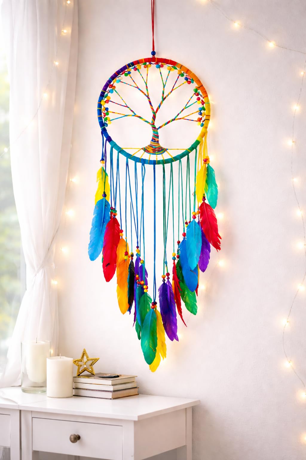 Amazon.com: OMA Chakra Rainbow Dream Catcher, Tree of Life Design