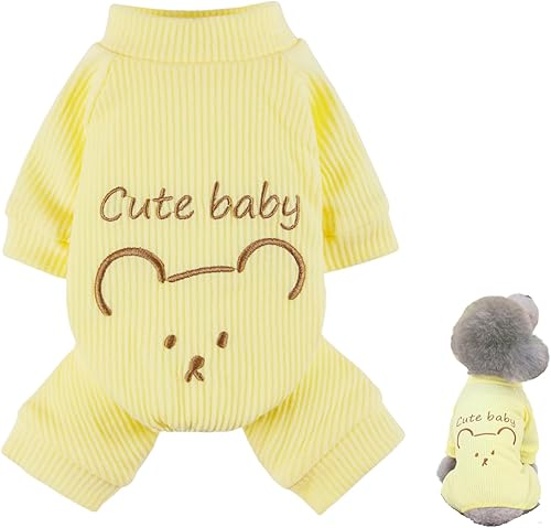 Miniatura 1 de Pijama de algodón para perro, suéter cálido para perro, lindo mameluco elástico para gatos, overol de invierno para niñas y niños, elegante ropa de