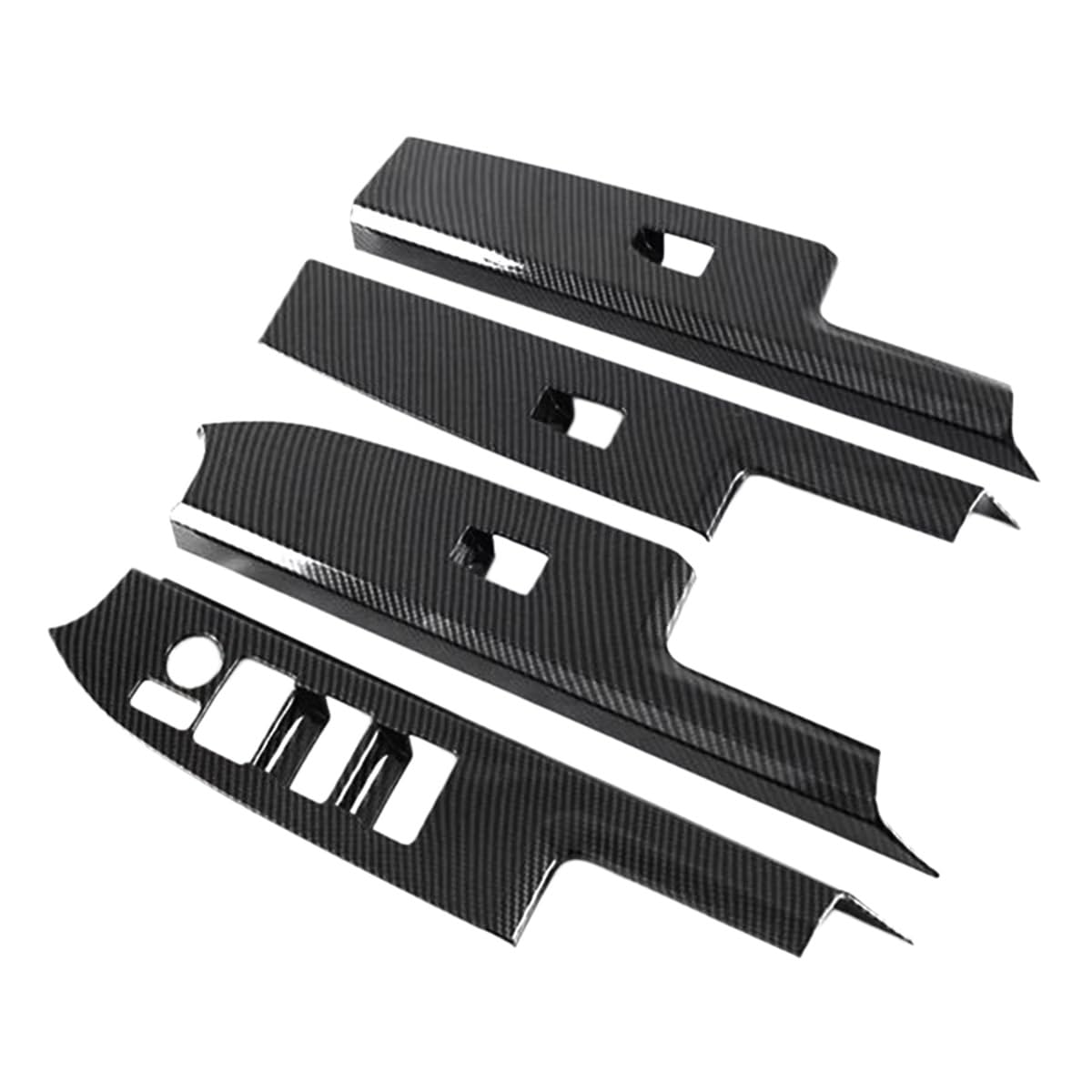 4PCS Car Window Glass Lift Button Switch Cover Trim Door Armrest Panel Carbon Fiber for Toyota for Bz4X 2022 2023 Car Window Switch Cover