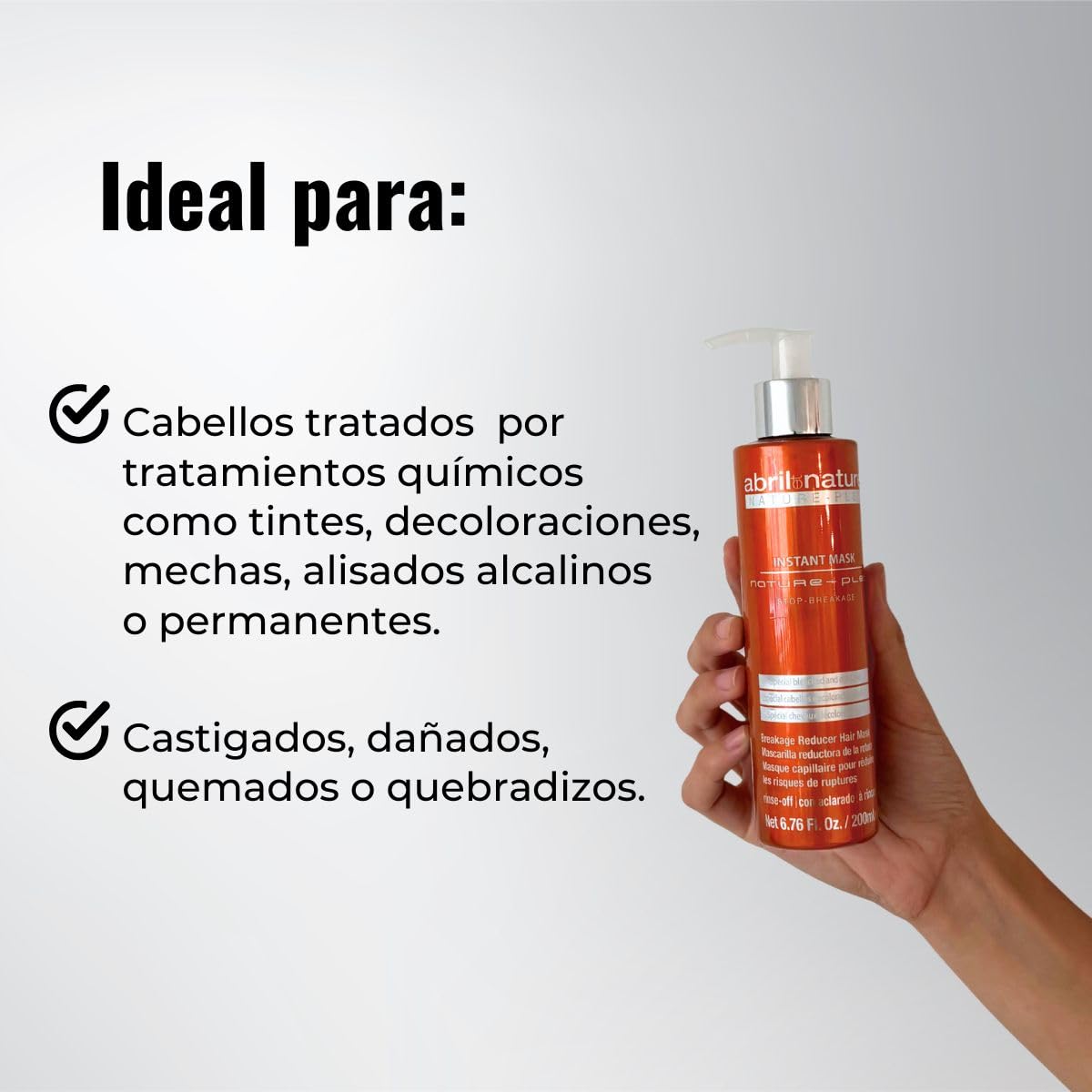 abril et nature - Nature Plex, STOP Rotura - Mascarilla Profesional para Cabellos Dañados o Tratados químicamente - Previene, Protege y Repara - Antes y después de trabajos técnicos - 1000 ml