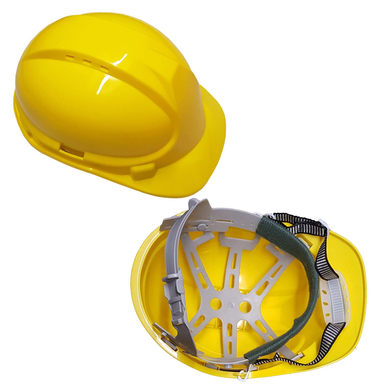 8 Point Safety Helmet Hard Hat Chin Strap Builders Construction Work (Yellow) — image 1