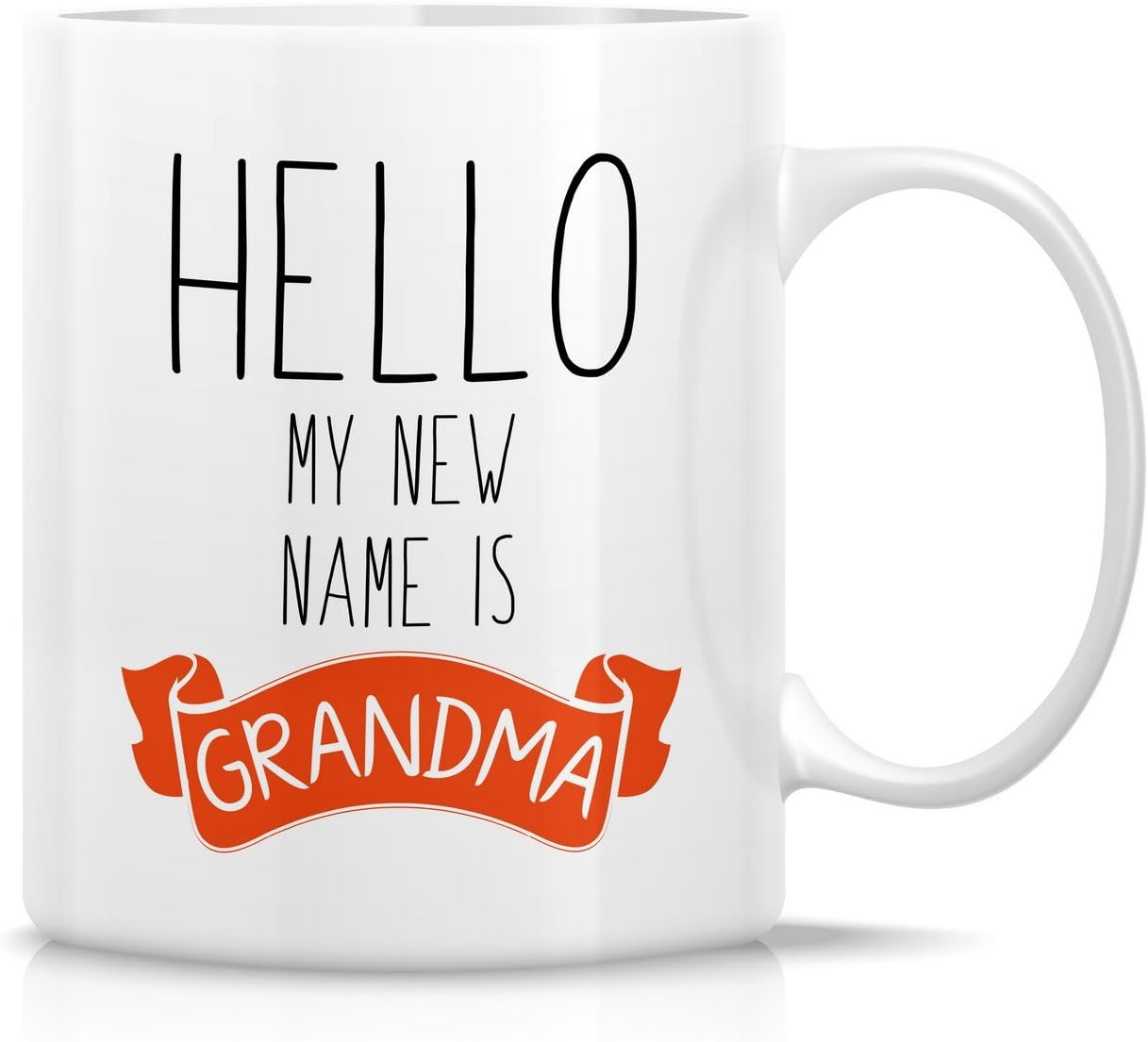 Retreez Funny Hello My New Name is Grandma 11 Oz Ceramic Coffee Mugs