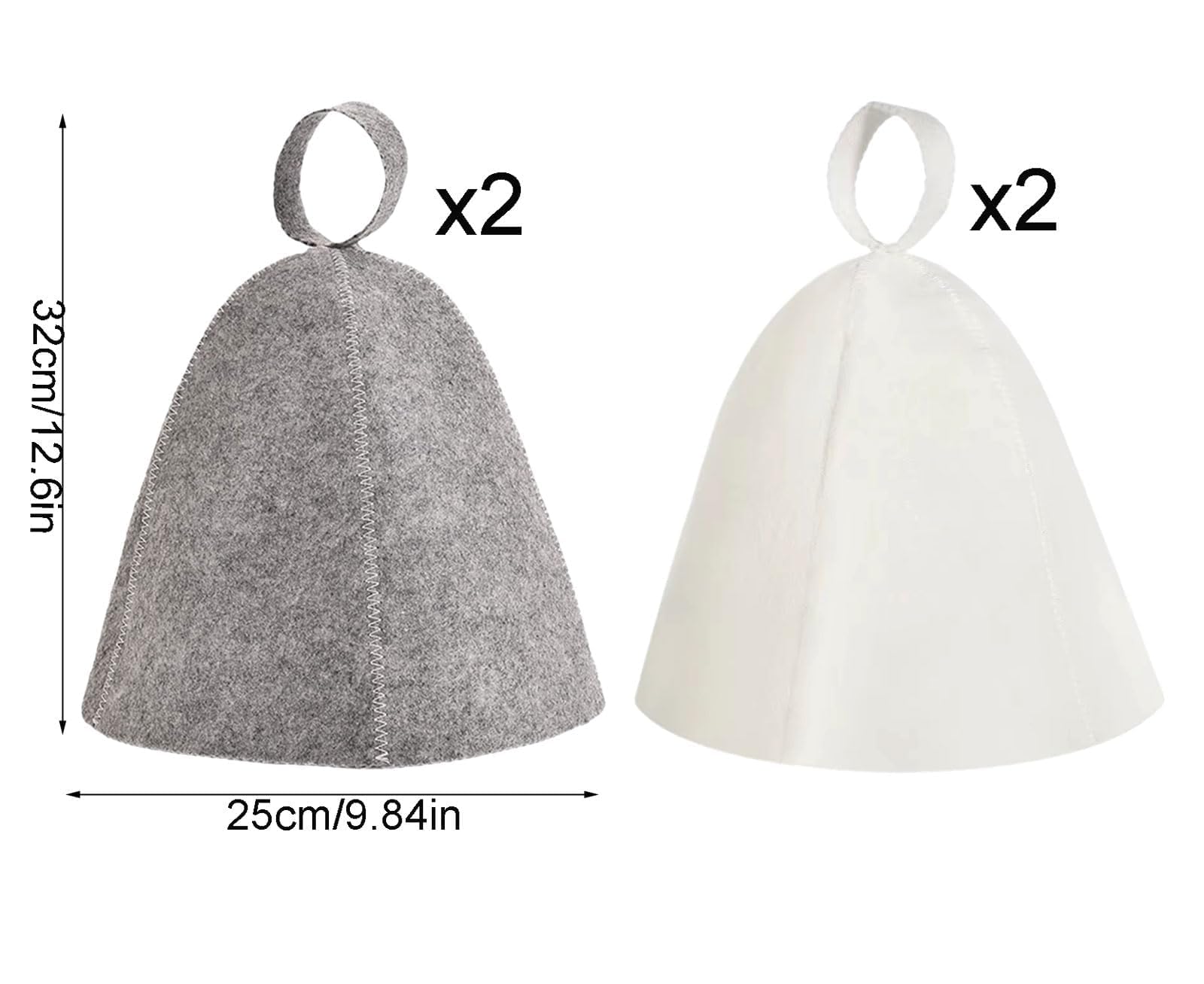 Bonnet de Sauna en Feutre Anti-Chaleur Gris + Blanc