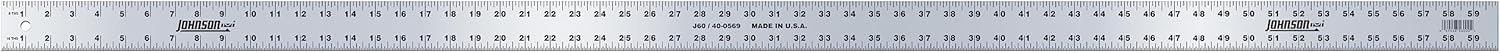 Johnson Level & Tool J60 Aluminum Straight Edge, 60", Silver, 1 Ruler