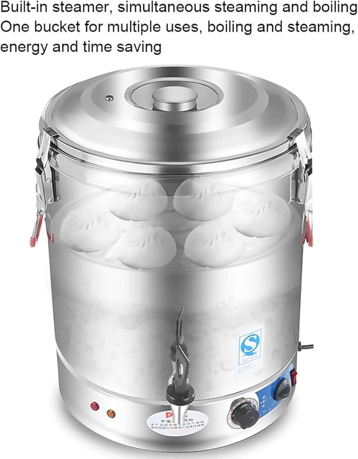 Electric Stock Pot, Double-Layer Stainless Steel, Temperature Control, Rapid Boiling, Automatic Power Off, Hot Water Boiler Dispenser for Home, Cafe, Office (40L)