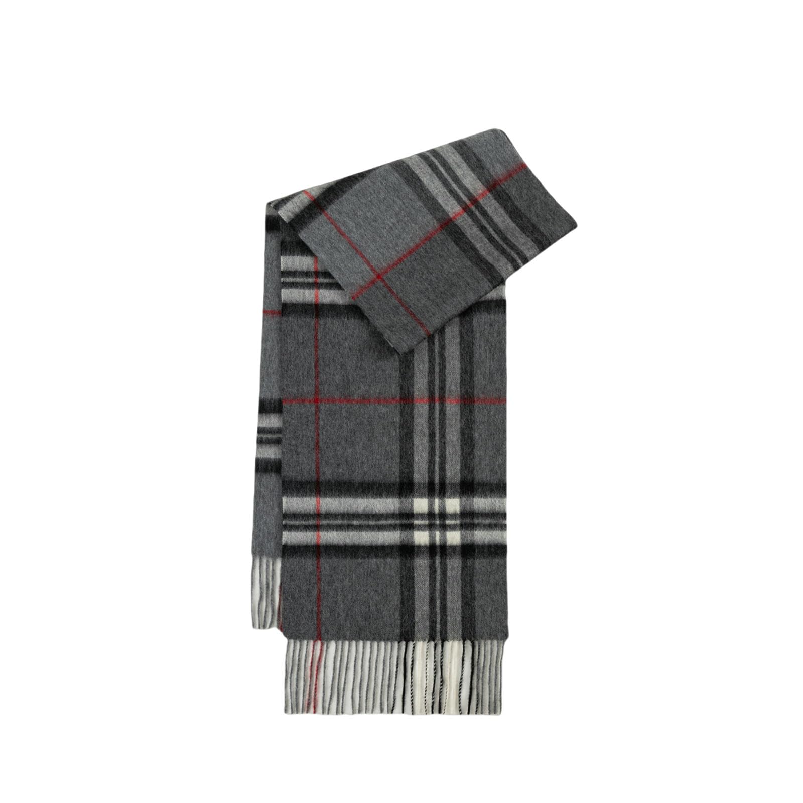Damenschal Schal Für Damen, Herbst Winter, Hochwertiger Karierter Schal, Vielseitig, Warm, Halstuch Mit Quasten-grau-190 * 31cm (inkl Bart)