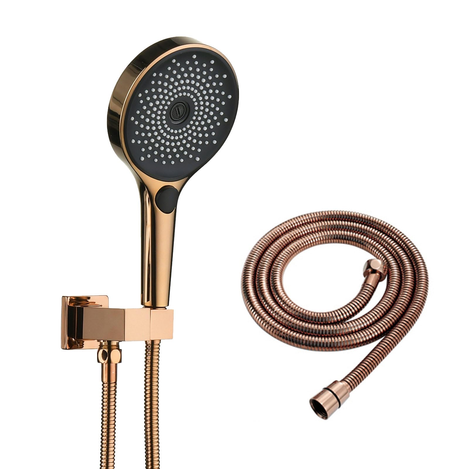 Alcachofa de Ducha, Cabezal de Ducha con Conector Mural Orientable y Flexo de Acero Inoxidable 1.5m, Duchas de Baño Alta Presión, Ahorro de Agua, Kit de Ducha para Baño y Bañera