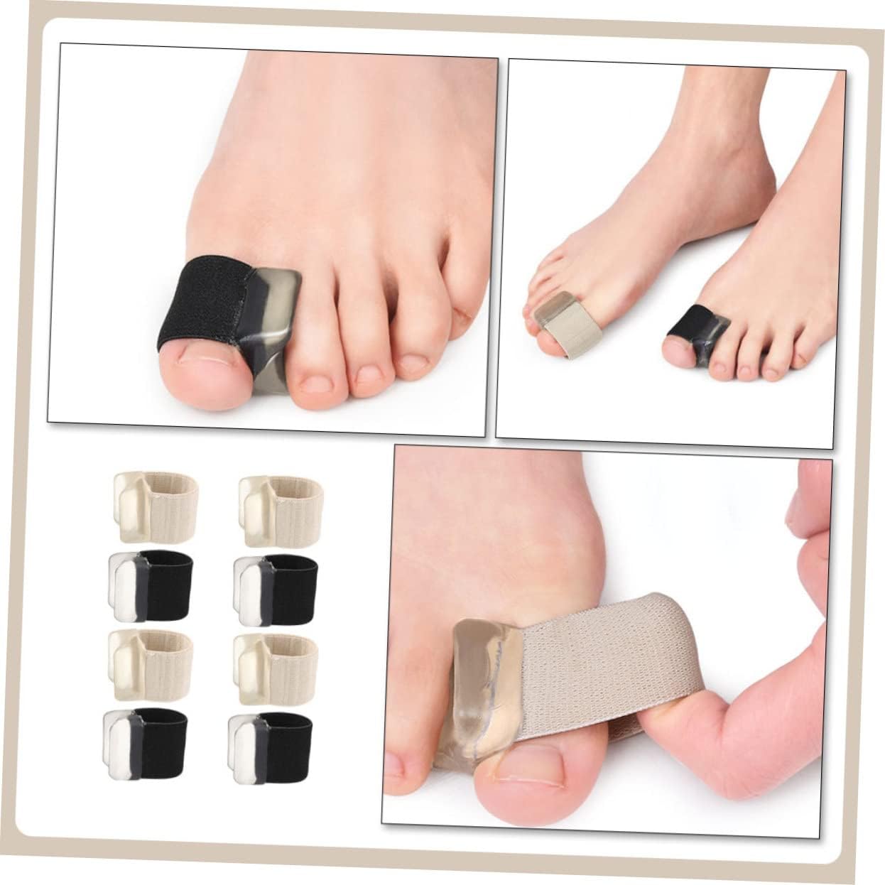 4pairs Toe Separators for Overlapping Toes Gel Spacers Skin Tone for Foot Care Comfortable and Design for Both Feet Lightweight and Breathable for Bunions and Daily Use