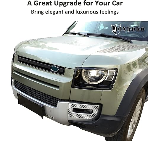 Miniatura 5 de Tiras de rejilla delantera para Land Rover Defender 90 110 2020-2022 tiras de ajuste de rejilla marco calcomanías de decoración de automóvil (negro