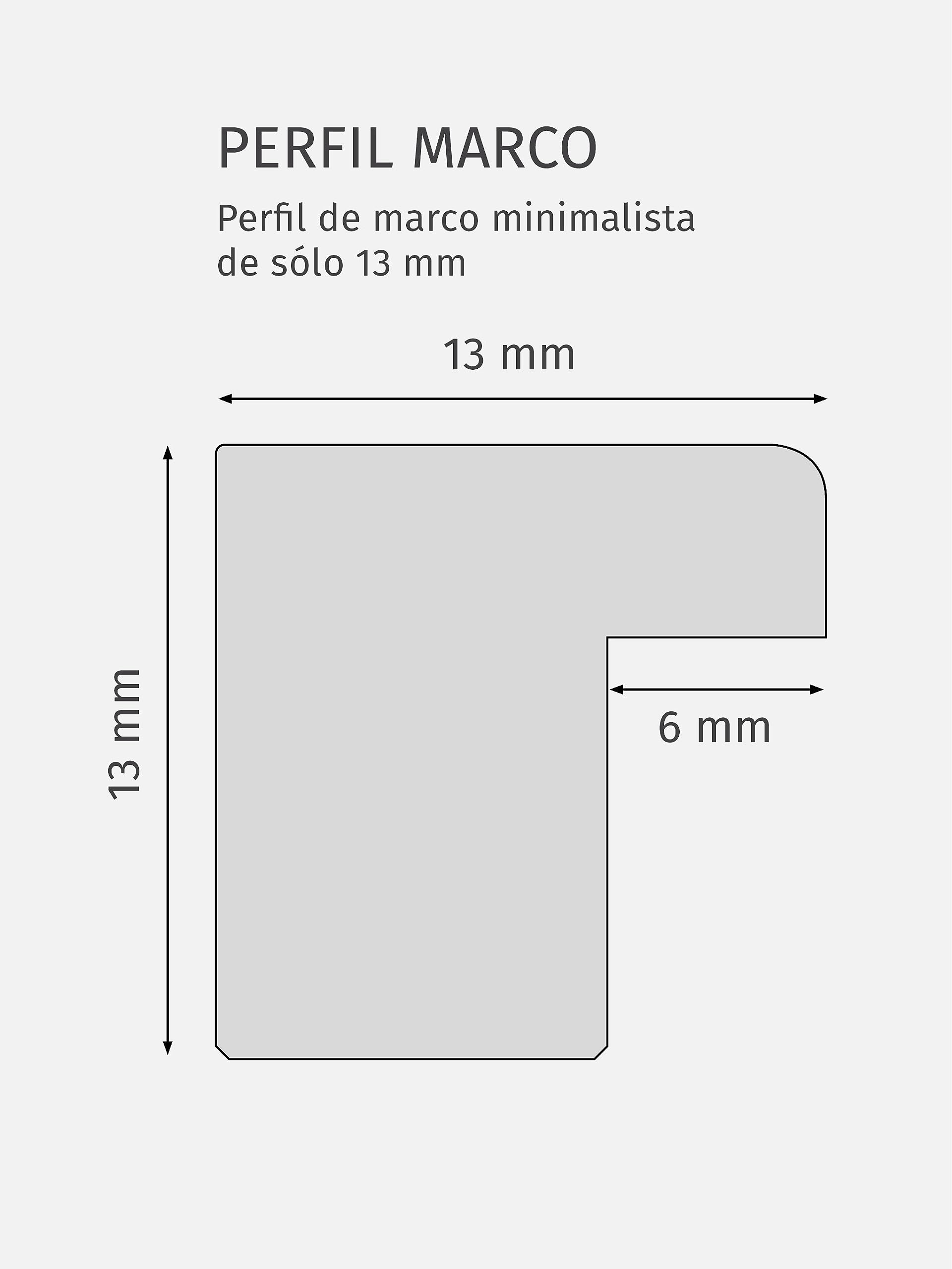 Marco de Fotos 50x70 cm Madera Negro para Póster con Cristal Acrílico Irrompible