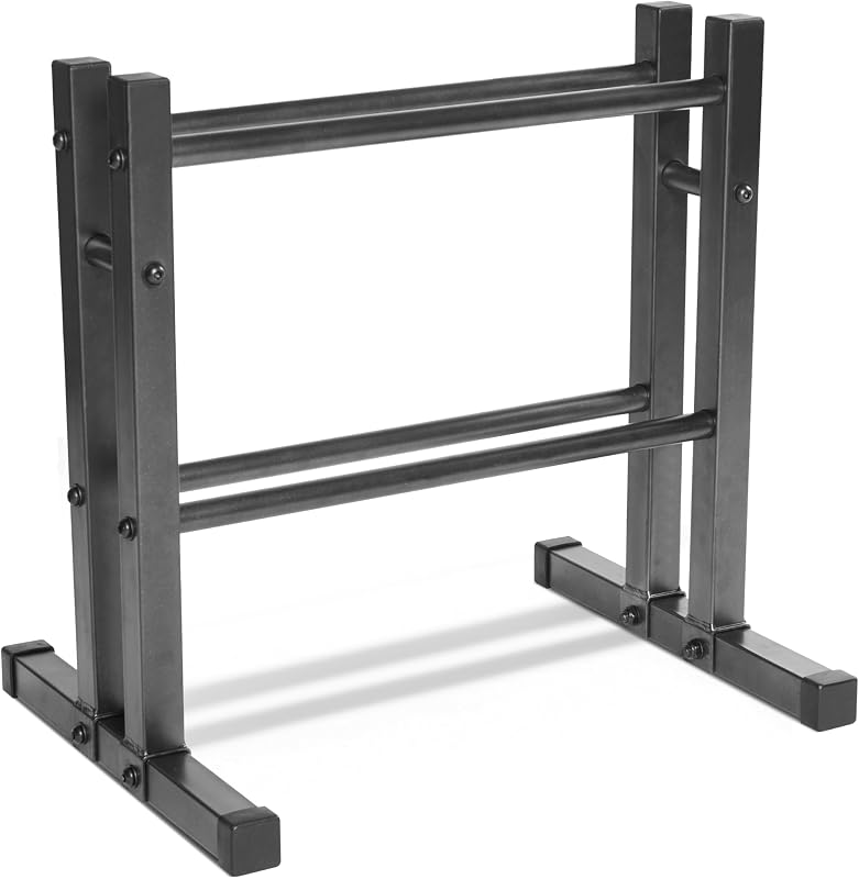 Barbell 24" Dumbbell and Kettlebell Rack – Compact Weight Storage for Home Gym, Holds Dumbbells, Kettlebells & Medicine Balls