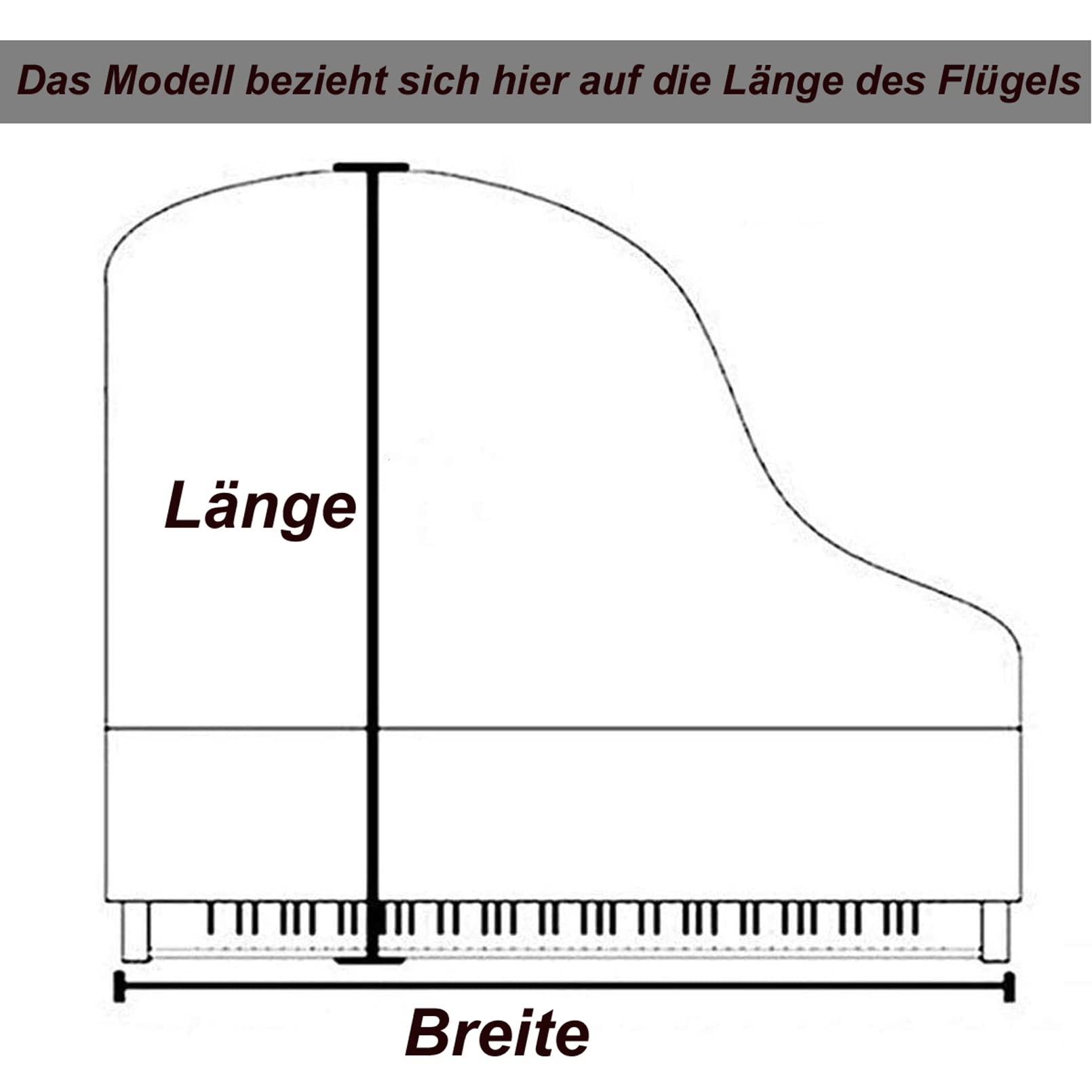 Cutfouwe Klavier FlüGel Abdeckung-Schwarze FlüGel Klavier Abdeckung-Grand Piano Cover,160cm