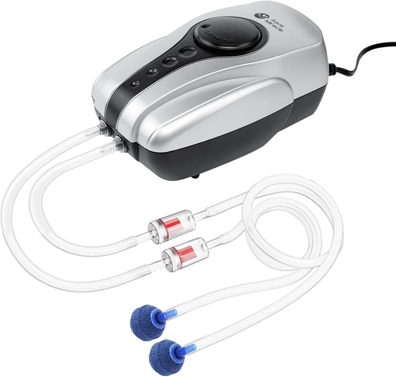 Bomba de Ar para Aquário AquaMiracle AP2400 com 2 Saídas e Kit Completo 4 W