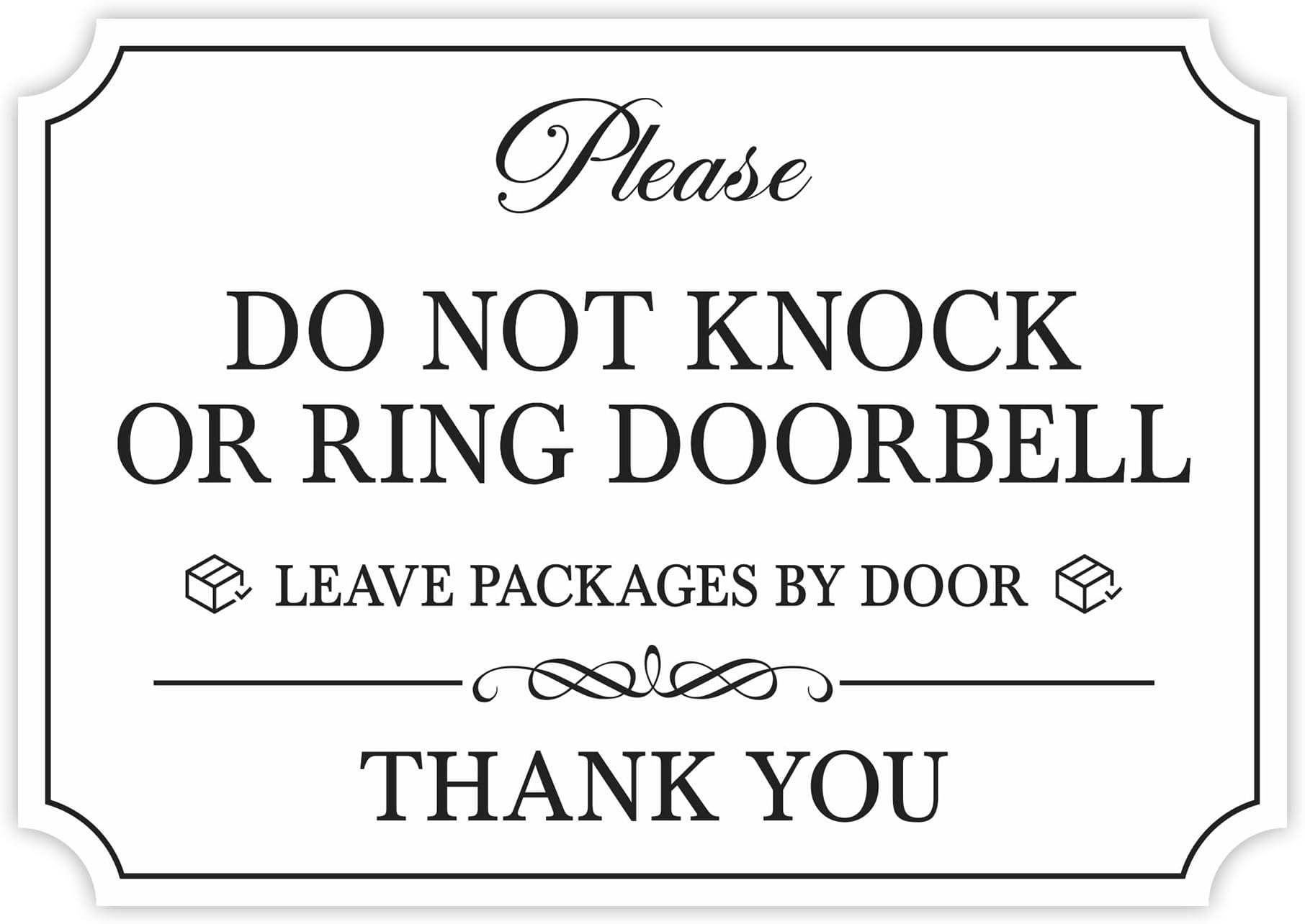 Do Not Knock or Ring Doorbell Sign๏ผSelf-Adhesive Waterproof and Weatherproof Do Not Ring Doorbell Sign, No Soliciting Sign for Doorbell, House, Home, Business