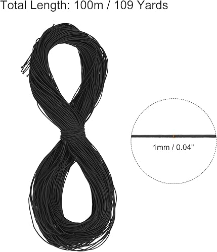 Vista 423 de PATIKIL Cuerda elástica elástica de 1/8 pulgadas, 11 yardas (0.118 in x 32.8 ft), color verde militar para manualidades, correas de gancho