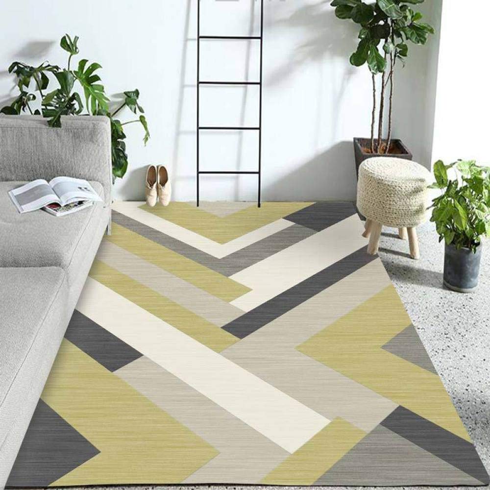 Tapis de salon antidérapant en velours cristal géométrique 200x300cm