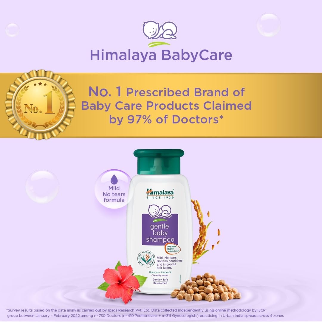 Himalaya Gentle Baby Shampoo 600ml | No Tears formula | Cleanses, softens and nourishes baby's hair (Pack of 2) - Image 5 thumbnail