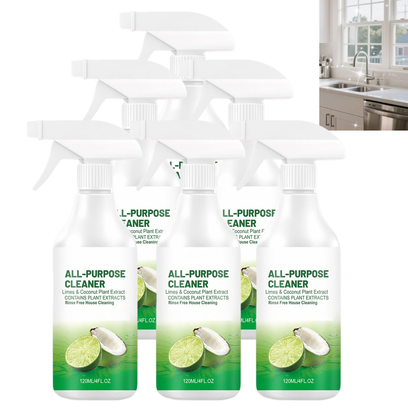 Schaumreiniger-Spray Zur Tiefenreinigung Ohne Nachspülen, Mehrzweck-Schaumreiniger Mit Zitronenduft, Mehrzweckreiniger Für Haushaltsreinigungsmittel, Schaumreiniger Zur Fettentfernung in Der. (6PCS)