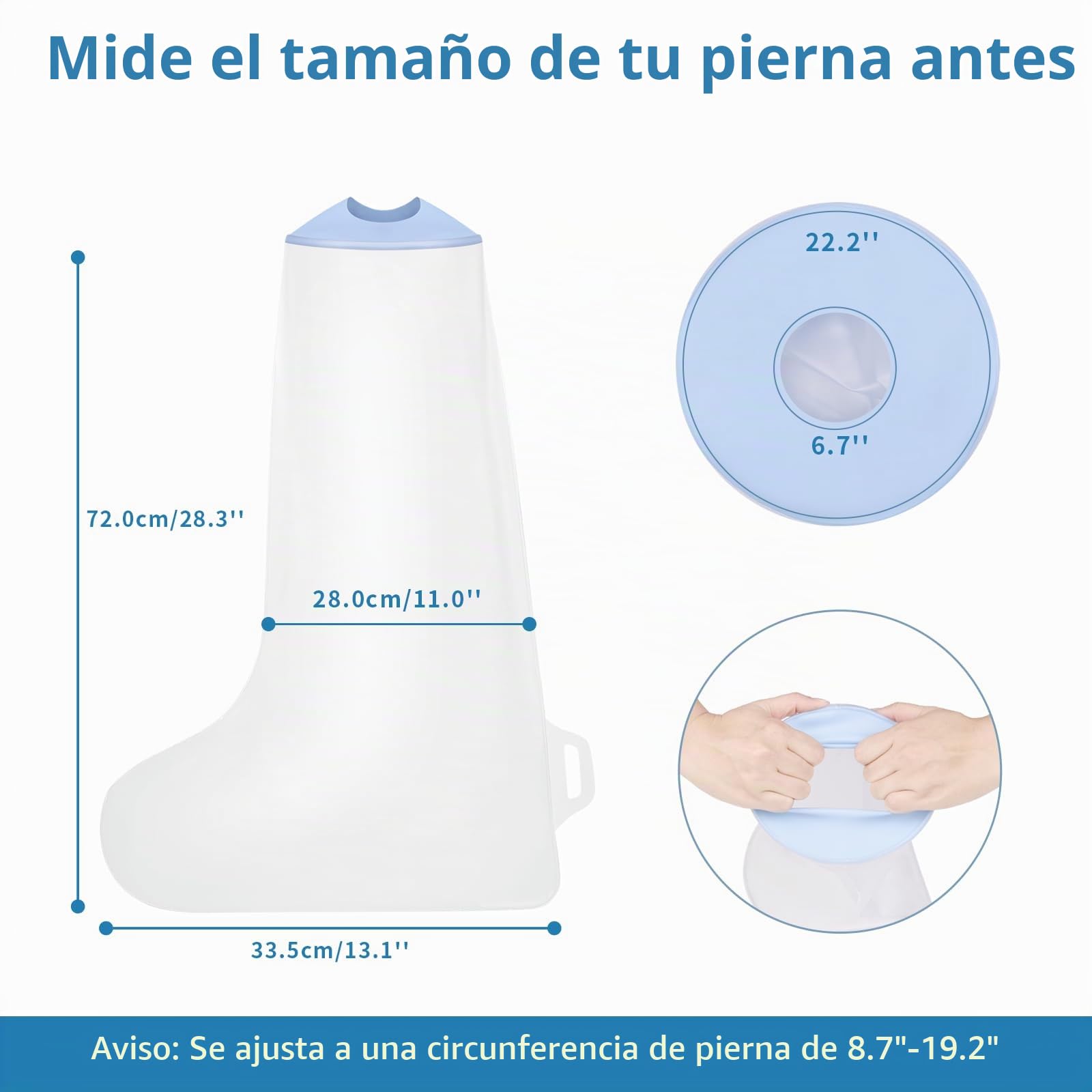 Fasola Protector Escayola Pierna Niños, Funda Escayola Pierna Reutilizable Niños Mantenga el Vendaje Seco Durante la Ducha, 72cm
