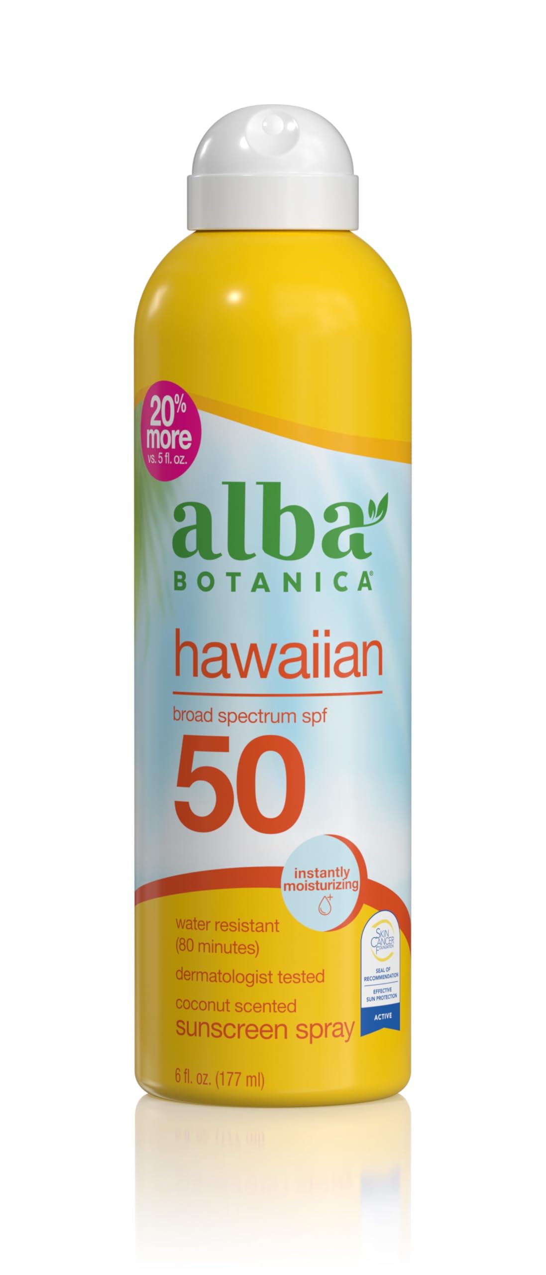 Alba Botanica Hawaiian Coconut SPF 50 Sunscreen Spray 6 Fl Oz