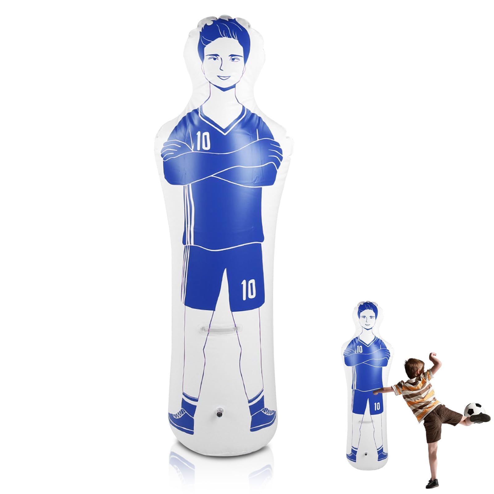 Manichino da allenamento, 40x160cm/15,75x62,99 pollici Manichino da allenamento gonfiabile per calcio portatile Sacco da boxe in PVC da 0,35mm per allenamento di calcio
