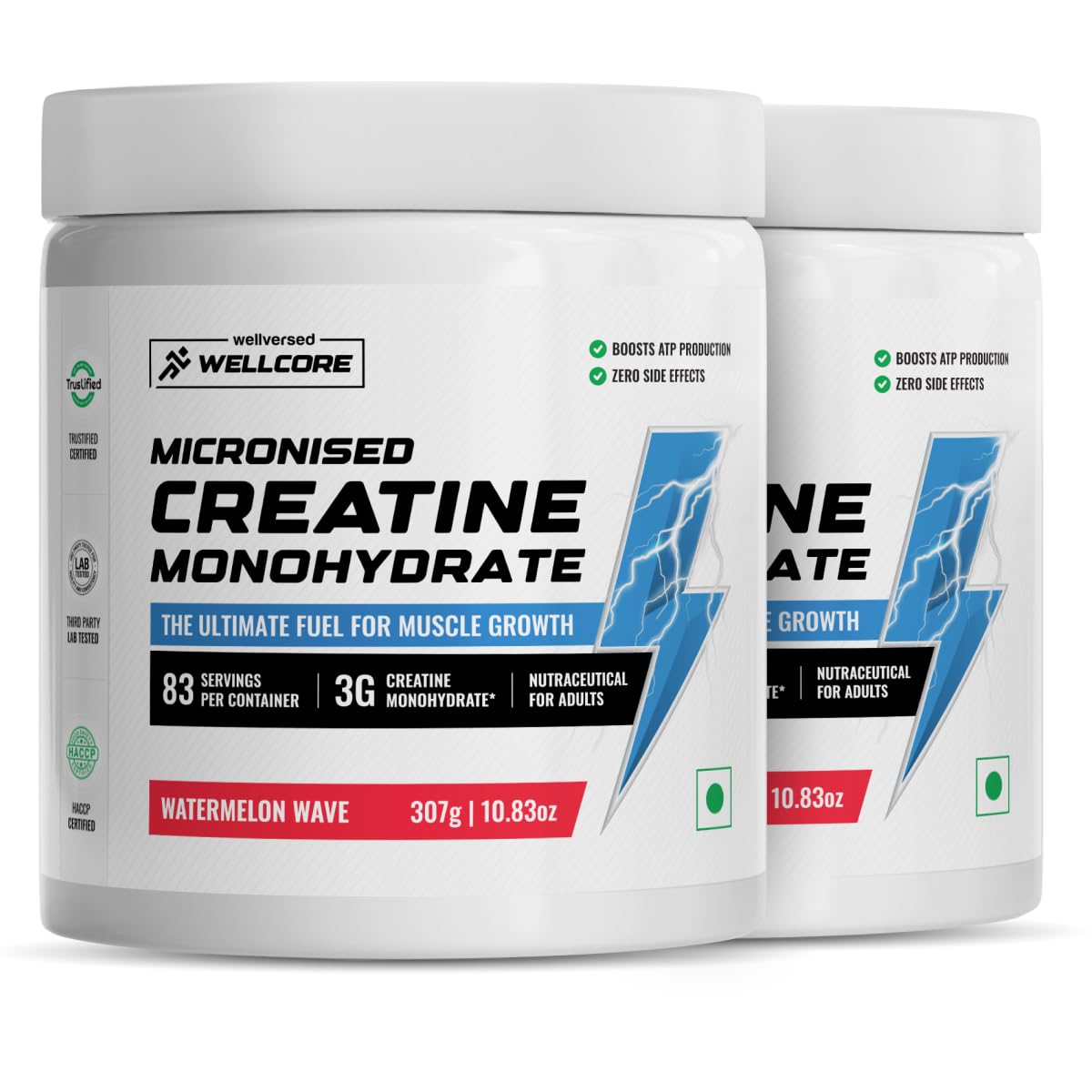 Wellcore Pure Micronised Creatine Powder For Enhanced Muscle Strength With Rapid Absorption (83 Servings (Pack Of 2), Watermelon Wave)