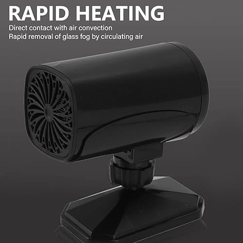Miniatura 2 de Generic - Calefactor de coche portátil, desempañador y descongelador de parabrisas, 12 V 150 W giratorio 2 modos, calefactor y desempañador de coche