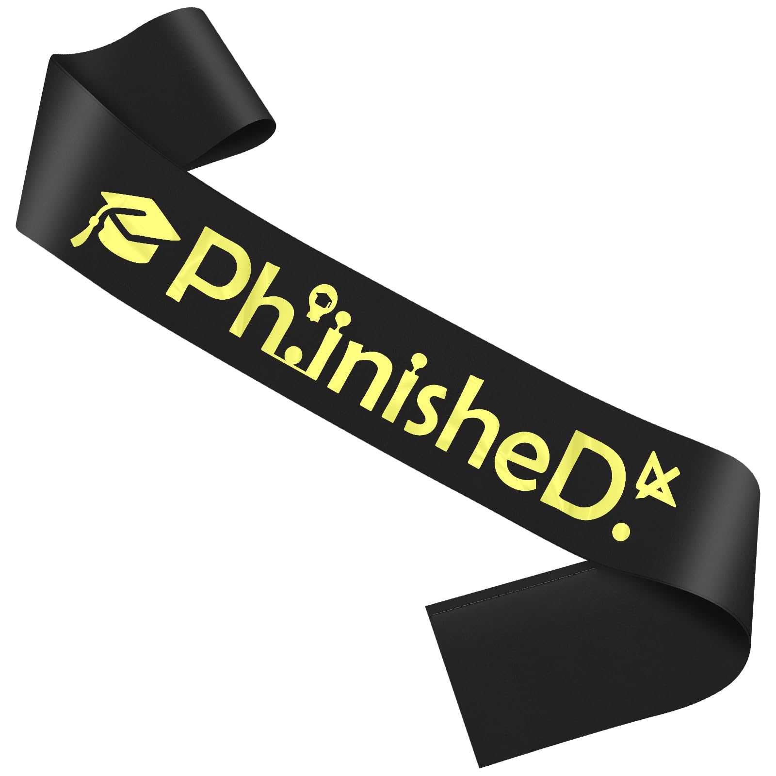 PhD Graduation Gifts Black Satin Gold Fonts Sash Doctoral Graduates Gifts for Women Men Doctoral Degree Gift for Student PhD Grads Gift Graduation Party Decorations Sashes for Doctorate Graduates