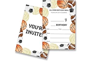 Sports Birthday Party Invitations Supplies