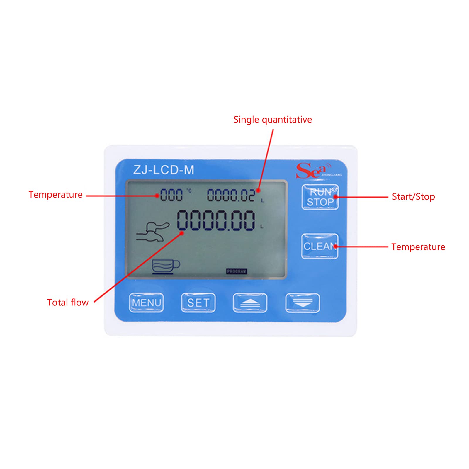 Medidor de flujo de líquido de agua con pantalla digital, controlador cuantitativo, contador de litros, galón, caudal total, medidor de caudal, sensor de flujo de agua, interruptor de flujo para