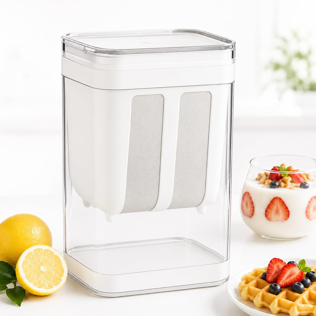 PANCA Hung Curd Strainer Box | Curd Maker and Greek Yogurt Maker - 1100ml Fine Mesh Strainer with Lid | Multifunctional Yoghurt Filter | Curd Maker for Home | Whey Separator-image-30
