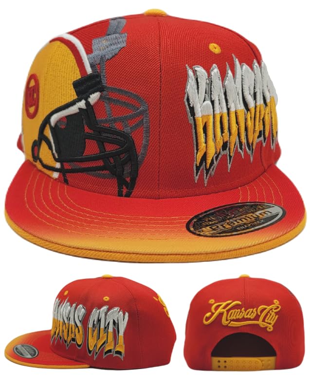 Gorra Snapback con diseño rojo y dorado miniatura 1