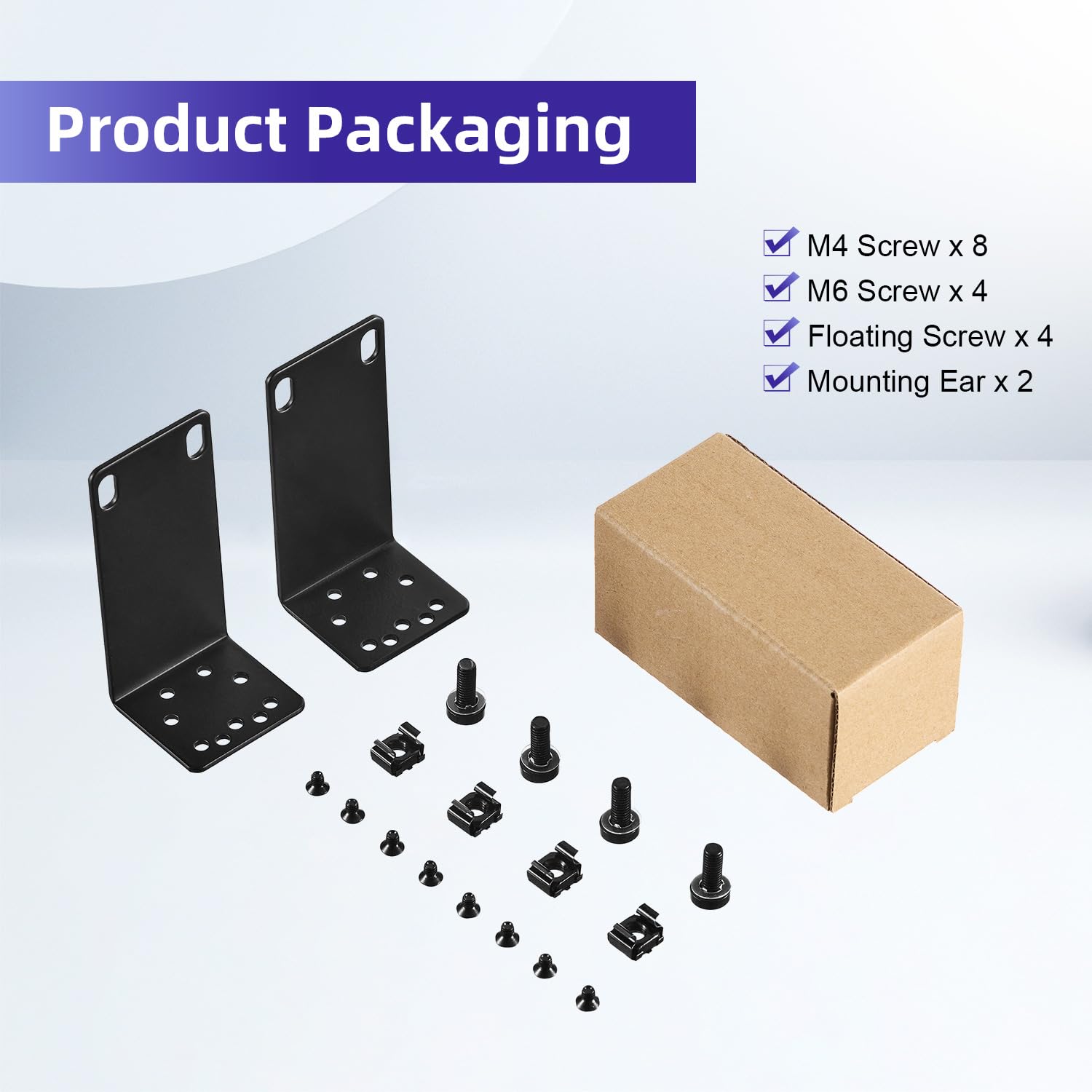 PhyinLan Kit D'Oreilles De Rack Pour TP-Link 19 Pouces - Extension Largeur 1U De 13 à 19 Pouces, Montage Solide