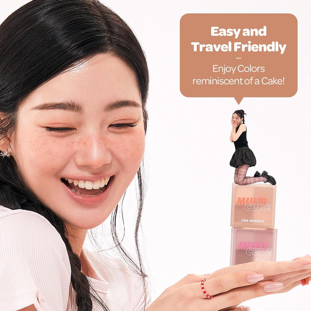 I'M MEME Mini 2-in-1 Palette - Multi Cube 07 Deep Chocolate mousse | Portable, Versatile, 4 Eye-shadows and 1 Blush, Soft Touch, Suitable For Daily Blending, Long Lasting, Pearly Finish, 0.27 Oz - Image 8