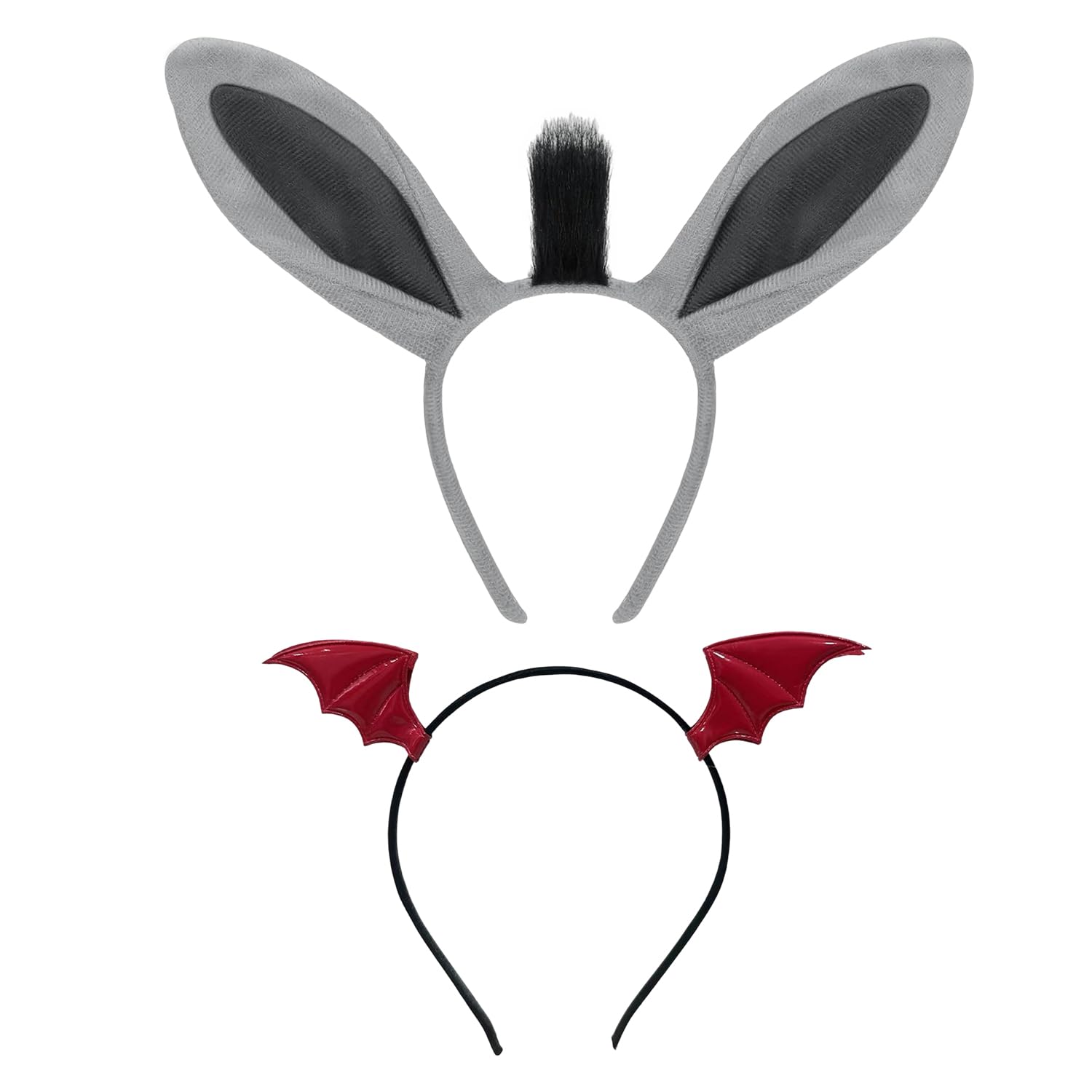 NAUZE 2 Piece Donkey Ears & Dragon Headband Animal Ears Hairband Animal Party Cosplay Dress up Prop Halloween Costumes Hair Accessories