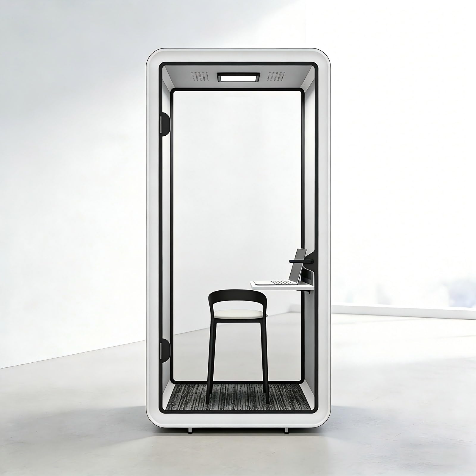 Cabina modulare insonorizzata, multifunzione per musica e ufficio, cabina acustica con illuminazione a LED di ventilazione e robusta scrivania integrata