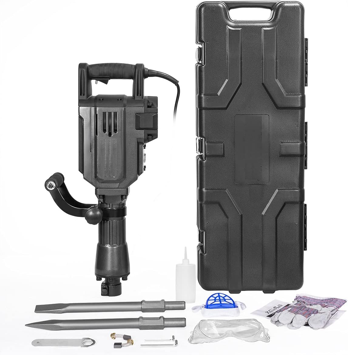 NEW 2200W Demolition Electric Jack Hammer Concrete Breaker Punch Chisel Bit Set Case